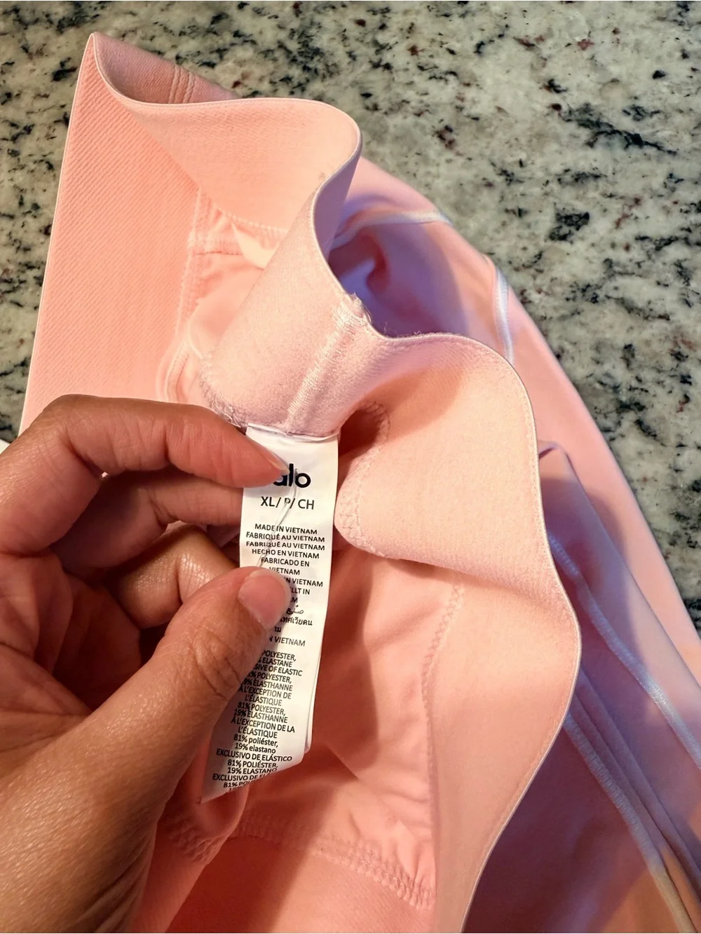 XL ALO Yoga Light Pink Leggings and Sports Bra Set